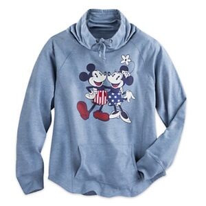 Mickey and Minnie Mouse Long Sleeve Cowl Pullover for Women - L